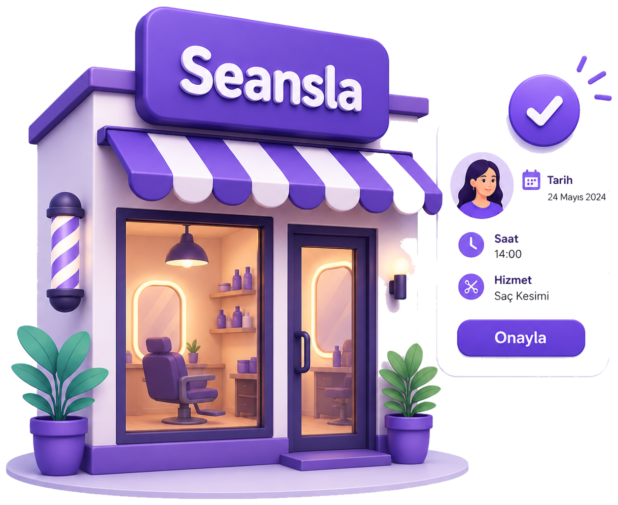 Seansla işletme sayfası ve randevu kartı